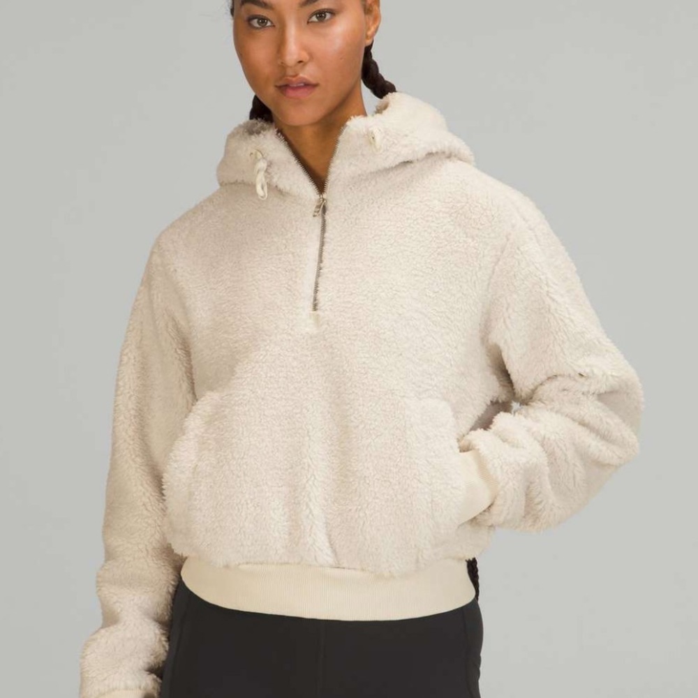 Lululemon Textured Fleece 1/2 Zip hooded sweatshirt 8 - Picture 1 of 14